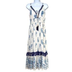 Anthropologie Me 2 Magic Boho Paisley Maxi Dress Size L Romantic‎ Resort Folksy